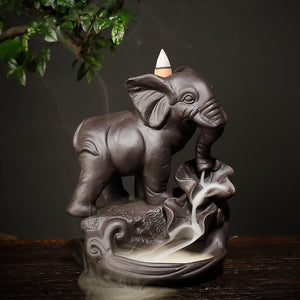 INCENSÁRIO ELEFANTE BACKFLOW + 20 INCENSOS DE BRINDE